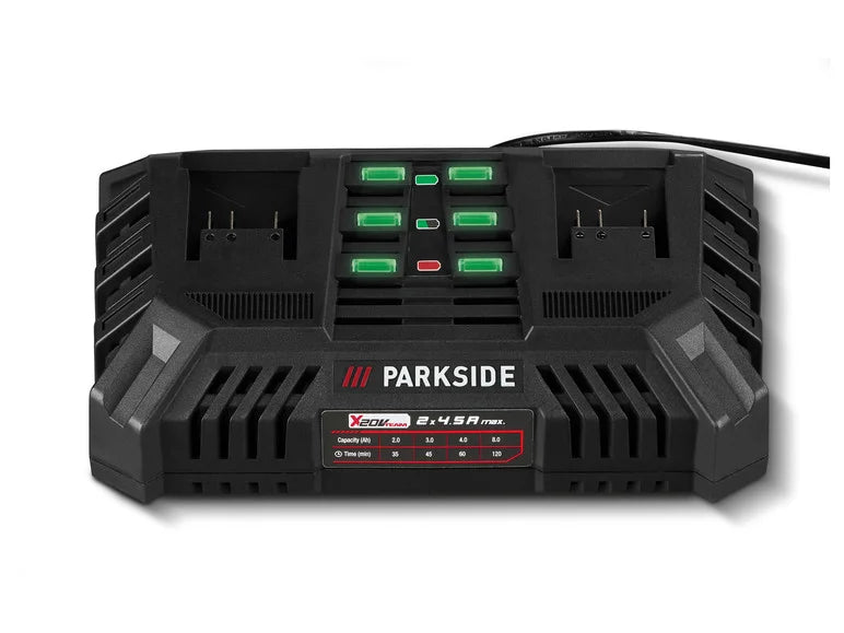PARKSIDE® Cargador de batería doble PDSLG 20 B, 2 x 4,5 A, 20 V